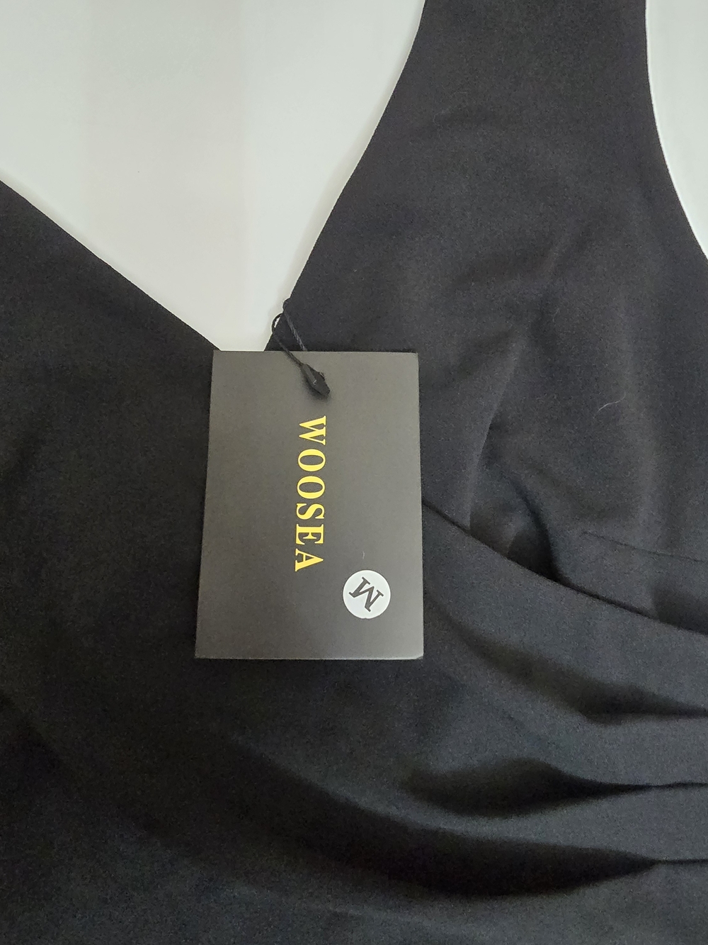 WOOSEA Women Sleeveless V Neck Split Evening Cocktail Long Dress Black - Picture 4 of 4